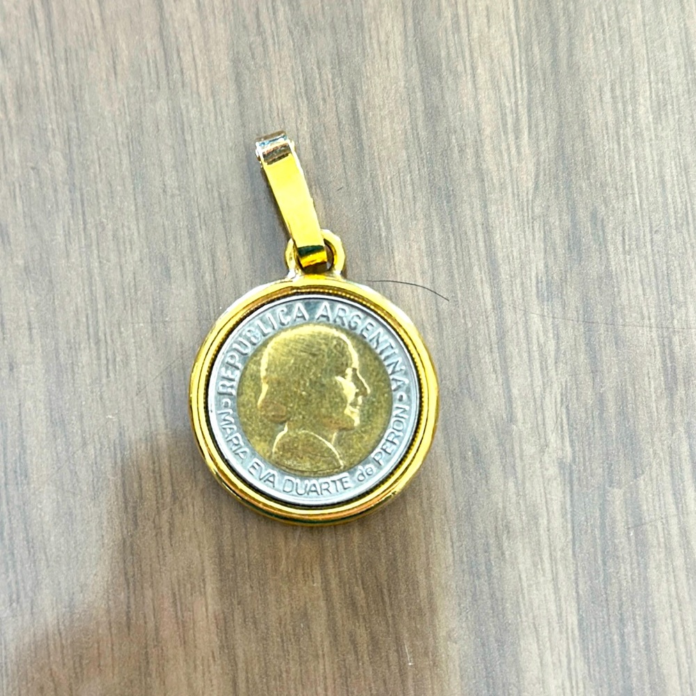 Coin Medallion Charm for Necklace